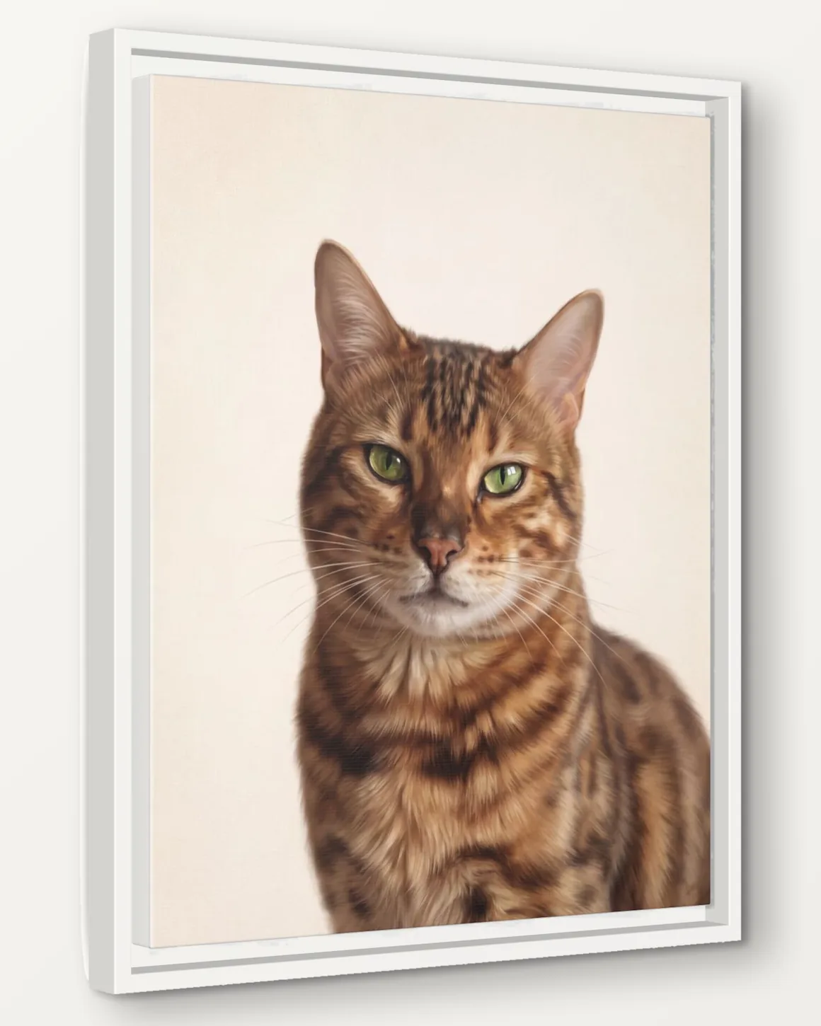 Prada's Clean Studio portrait as a 16x20 framed canvas, seen from the side to show the 1.25 inch frame