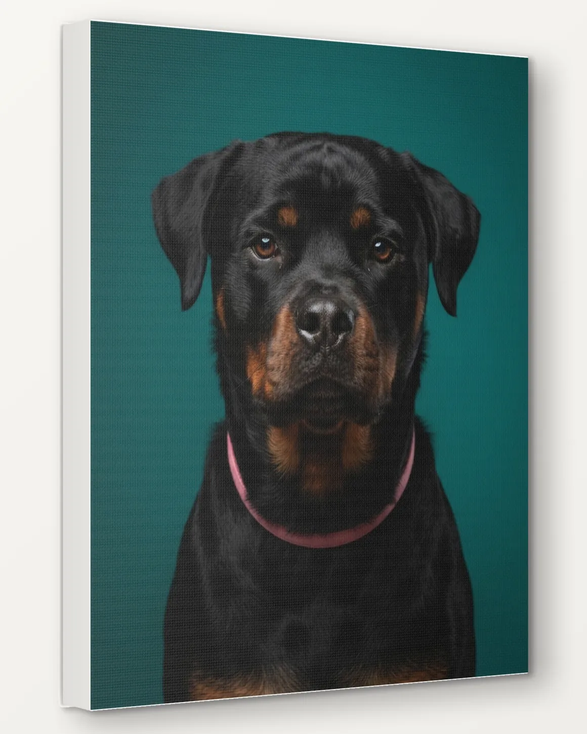Boofa's Magazine Cover portrait as a 16x20 canvas, seen from the side to show the 1.5 inch edge