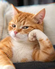 An orange cat, the photo
