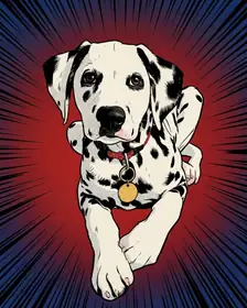 A Dalmatian as a Comic Cover portrait