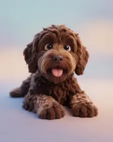 A labradoodle as a 3D Cartoon portrait