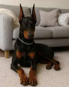 A Doberman, the photo